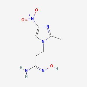molecular formula C7H11N5O3 B14111200 N'-hydroxy-3-(2-methyl-4-nitroimidazol-1-yl)propanimidamide 
