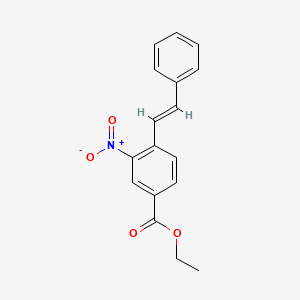 molecular formula C17H15NO4 B14111215 Ethyl (E)-3-nitro-4-styrylbenzoate 