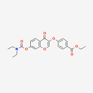molecular formula C23H23NO7 B14111219 Ethyl 4-[7-(diethylcarbamoyloxy)-4-oxochromen-3-yl]oxybenzoate 
