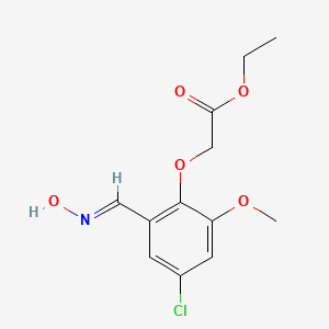molecular formula C12H14ClNO5 B14111252 ethyl 2-[4-chloro-2-[(E)-hydroxyiminomethyl]-6-methoxyphenoxy]acetate 
