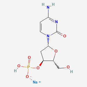 molecular formula C9H13N3NaO7P B14111453 sodium (2R,3S,5R)-5-(4-amino-2-oxopyrimidin-1(2H)-yl)-2-(hydroxymethyl)tetrahydrofuran-3-yl hydrogenphosphate 