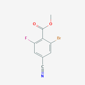 molecular formula C9H5BrFNO2 B1411154 Methyl 2-bromo-4-cyano-6-fluorobenzoate CAS No. 1807076-87-4