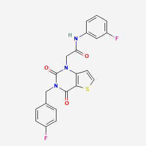 molecular formula C21H15F2N3O3S B14111549 N-(3-fluorophenyl)-2-[3-[(4-fluorophenyl)methyl]-2,4-dioxothieno[3,2-d]pyrimidin-1-yl]acetamide 