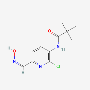 molecular formula C11H14ClN3O2 B14111605 N-[2-chloro-6-[(Z)-hydroxyiminomethyl]pyridin-3-yl]-2,2-dimethylpropanamide 