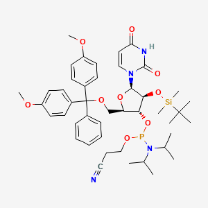 molecular formula C45H61N4O9PSi B14111656 TBDMS(-2)[N(iPr)2P(OCH2CH2CN)(-3)][DMT(-5)]D-Araf(b)-uracil-1-yl 