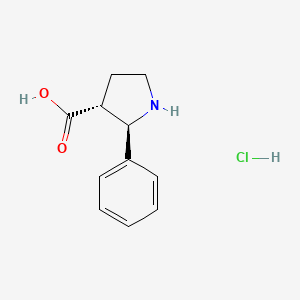 molecular formula C11H14ClNO2 B14111699 rel-(2R,3R)-2-Phenylpyrrolidine-3-carboxylic acid hydrochloride 