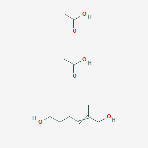 molecular formula C12H24O6 B14111715 Acetic acid;2,5-dimethylhex-2-ene-1,6-diol 