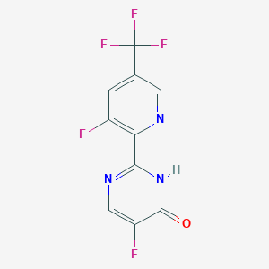 molecular formula C10H4F5N3O B1411175 5-fluoro-2-(3-fluoro-5-(trifluoromethyl)pyridin-2-yl)pyrimidin-4(3H)-one CAS No. 1823182-31-5