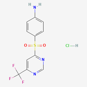 B1411183 4-((6-(Trifluoromethyl)pyrimidin-4-yl)sulfonyl)aniline hydrochloride CAS No. 1823188-34-6