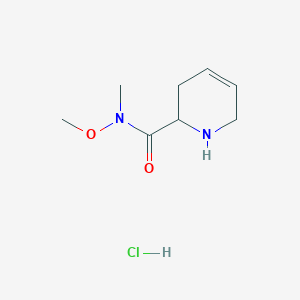 molecular formula C8H15ClN2O2 B1411184 N-methoxy-N-methyl-1,2,3,6-tetrahydropyridine-2-carboxamide hydrochloride CAS No. 1823182-24-6