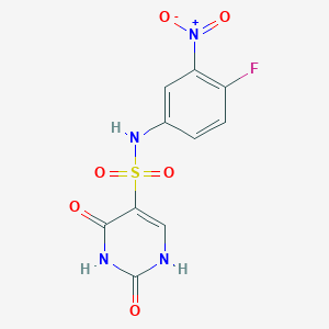 molecular formula C10H7FN4O6S B14111849 N-(4-fluoro-3-nitrophenyl)-2,4-dioxo-1,2,3,4-tetrahydropyrimidine-5-sulfonamide 
