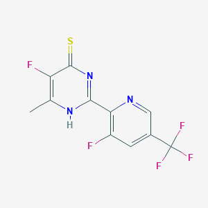 B1411187 5-fluoro-2-(3-fluoro-5-(trifluoromethyl)pyridin-2-yl)-6-methylpyrimidine-4(3H)-thione CAS No. 1823183-53-4
