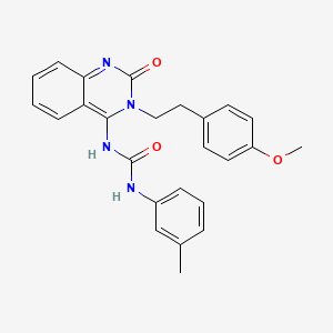 molecular formula C25H24N4O3 B14111883 (E)-1-(3-(4-methoxyphenethyl)-2-oxo-2,3-dihydroquinazolin-4(1H)-ylidene)-3-(m-tolyl)urea 
