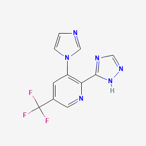 molecular formula C11H7F3N6 B1411191 3-(1H-imidazol-1-yl)-2-(1H-1,2,4-triazol-3-yl)-5-(trifluoromethyl)pyridine CAS No. 1823183-13-6