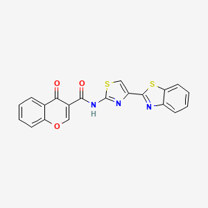 molecular formula C20H11N3O3S2 B14111914 N-(4-(benzo[d]thiazol-2-yl)thiazol-2-yl)-4-oxo-4H-chromene-3-carboxamide 