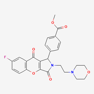 molecular formula C25H23FN2O6 B14111918 Methyl 4-{7-fluoro-2-[2-(morpholin-4-yl)ethyl]-3,9-dioxo-1,2,3,9-tetrahydrochromeno[2,3-c]pyrrol-1-yl}benzoate 