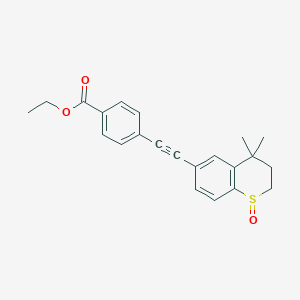molecular formula C22H22O3S B14111921 Ethyl 4-((4,4-dimethyl-1-oxidothiochroman-6-yl)ethynyl)benzoate 