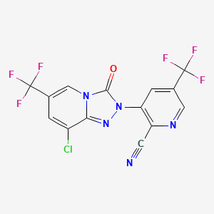 3-(8-chloro-3-oxo-6-(trifluoromethyl)-[1,2,4]triazolo[4,3-a]pyridin-2(3H)-yl)-5-(trifluoromethyl)picolinonitrile