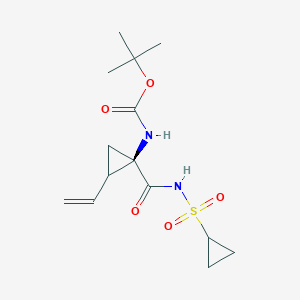 molecular formula C14H22N2O5S B14111946 2-Methyl-2-propanyl {(1R,2S)-1-[(cyclopropylsulfonyl)carbamoyl]-2-vinylcyclopropyl}carbamate 