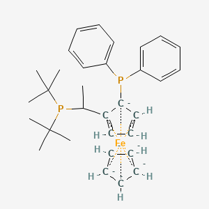 molecular formula C32H40FeP2-6 B14112016 Cyclopentane;ditert-butyl-[1-(5-diphenylphosphanylcyclopenta-1,3-dien-1-yl)ethyl]phosphane;iron 