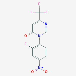molecular formula C11H5F4N3O3 B1411202 3-(2-fluoro-4-nitrophenyl)-6-(trifluoromethyl)pyrimidin-4(3H)-one CAS No. 1823188-35-7