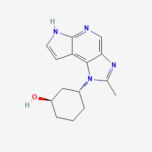 molecular formula C15H18N4O B14112048 Cyclohexanol, 3-(2-MethyliMidazo[4,5-d]pyrrolo[2,3-b]pyridin-1(6H)-yl)-, (1R,3R)- 