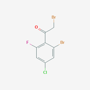 molecular formula C8H4Br2ClFO B1411205 2'-Bromo-4'-chloro-6'-fluorophenacyl bromide CAS No. 1806971-22-1