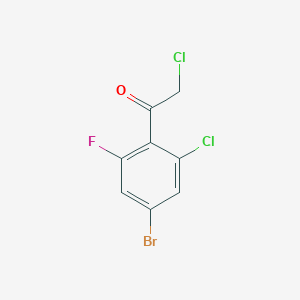 molecular formula C8H4BrCl2FO B1411207 4'-Bromo-2'-chloro-6'-fluorophenacyl chloride CAS No. 1805576-14-0