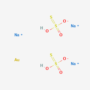 molecular formula AuH2Na3O6S4+ B14112101 Trisodium;gold;hydroxy-oxido-oxo-sulfanylidene-lambda6-sulfane 