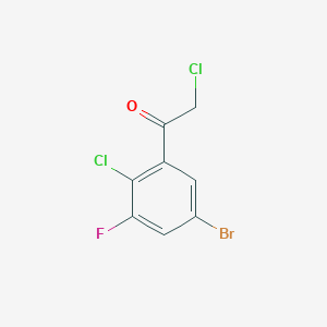 molecular formula C8H4BrCl2FO B1411217 5'-Bromo-2'-chloro-3'-fluorophenacyl chloride CAS No. 1806058-42-3