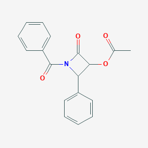 molecular formula C18H15NO4 B141122 1-Benzoyl-2-oxo-4-phenylazetidin-3-yl acetate CAS No. 146924-93-8