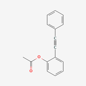 molecular formula C16H12O2 B14112231 2-(Phenylethynyl)phenyl acetate 