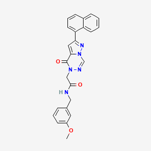 molecular formula C25H21N5O3 B14112238 N-(3-methoxybenzyl)-2-(2-(naphthalen-1-yl)-4-oxopyrazolo[1,5-d][1,2,4]triazin-5(4H)-yl)acetamide 