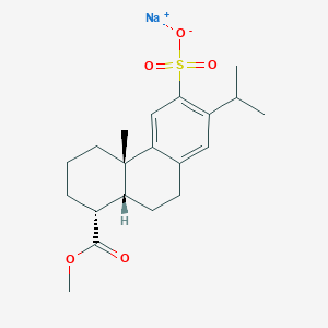 molecular formula C20H27NaO5S B14112267 sodium (4bS,8R,8aR)-8-(methoxycarbonyl)-4b-methyl-2-(propan-2-yl)-4b,5,6,7,8,8a,9,10-octahydrophenanthrene-3-sulfonate 