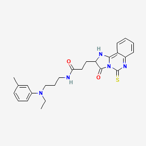molecular formula C25H29N5O2S B14112308 N-[3-(N-ethyl-3-methylanilino)propyl]-3-(3-oxo-5-sulfanylidene-1,2-dihydroimidazo[1,2-c]quinazolin-2-yl)propanamide 