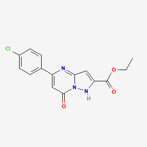 molecular formula C15H12ClN3O3 B14112320 Ethyl 5-(4-chlorophenyl)-7-oxo-4,7-dihydropyrazolo[1,5-a]pyrimidine-2-carboxylate 
