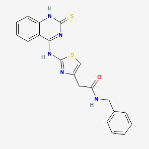 molecular formula C20H17N5OS2 B14112445 N-benzyl-2-[2-[(2-sulfanylidene-1H-quinazolin-4-yl)amino]-1,3-thiazol-4-yl]acetamide 