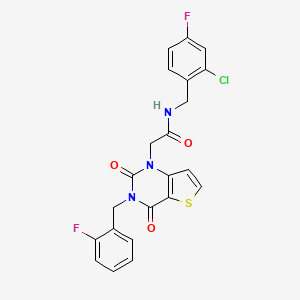 molecular formula C22H16ClF2N3O3S B14112504 N-(2-chloro-4-fluorobenzyl)-2-(3-(2-fluorobenzyl)-2,4-dioxo-3,4-dihydrothieno[3,2-d]pyrimidin-1(2H)-yl)acetamide 