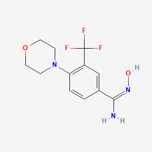 molecular formula C12H14F3N3O2 B14112505 N'-hydroxy-4-morpholin-4-yl-3-(trifluoromethyl)benzenecarboximidamide 