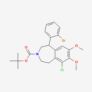 molecular formula C23H27BrClNO4 B14112527 Tert-butyl 1-(2-bromophenyl)-6-chloro-1,2,4,5-tetrahydro-7,8-dimethoxybenzo[d]azepine-3-carboxylate 
