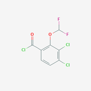 molecular formula C8H3Cl3F2O2 B1411258 3,4-Dichloro-2-(difluoromethoxy)benzoyl chloride CAS No. 1803713-42-9