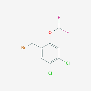molecular formula C8H5BrCl2F2O B1411260 4,5-Dichloro-2-(difluoromethoxy)benzyl bromide CAS No. 1806328-44-8
