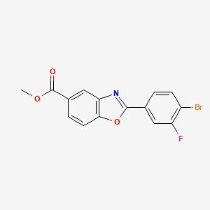 molecular formula C15H9BrFNO3 B14112684 Methyl 2-(4-bromo-3-fluorophenyl)-1,3-benzoxazole-5-carboxylate 