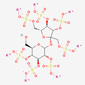 molecular formula C12H15K7O32S7 B14112810 heptapotassium;[(2R,3R,4S,5R)-6-[(2S,3S,4R,5R)-3,4-disulfonatooxy-2,5-bis(sulfonatooxymethyl)oxolan-2-yl]oxy-2-(hydroxymethyl)-4,5-disulfonatooxyoxan-3-yl] sulfate 