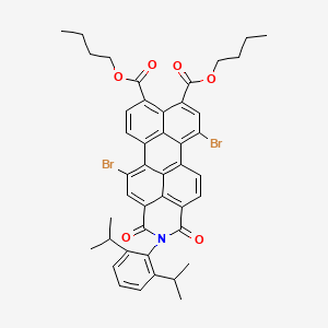 molecular formula C44H41Br2NO6 B14112905 Dibutyl 3,12-dibromo-16-[2,6-di(propan-2-yl)phenyl]-15,17-dioxo-16-azahexacyclo[12.6.2.12,6.011,21.018,22.010,23]tricosa-1(21),2,4,6,8,10(23),11,13,18(22),19-decaene-5,7-dicarboxylate 