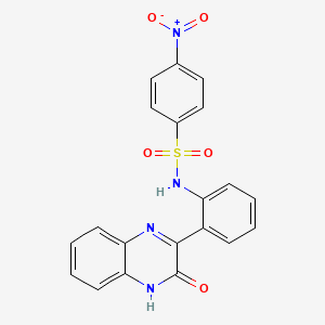 molecular formula C20H14N4O5S B14112918 3-(2-{[(4-Nitrophenyl)sulfonyl]amino}phenyl)hydroquinoxalin-2-one 