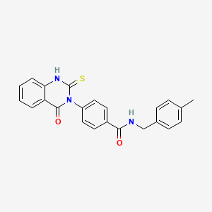 molecular formula C23H19N3O2S B14113060 N-[(4-methylphenyl)methyl]-4-(4-oxo-2-sulfanylidene-1H-quinazolin-3-yl)benzamide 