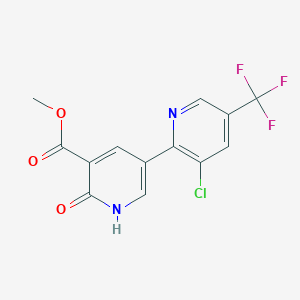 molecular formula C13H8ClF3N2O3 B14113160 Methyl 3-chloro-6'-oxo-5-(trifluoromethyl)-1',6'-dihydro-[2,3'-bipyridine]-5'-carboxylate 