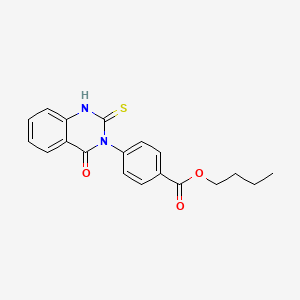 molecular formula C19H18N2O3S B14113162 butyl 4-(4-oxo-2-thioxo-1,4-dihydroquinazolin-3(2H)-yl)benzoate 