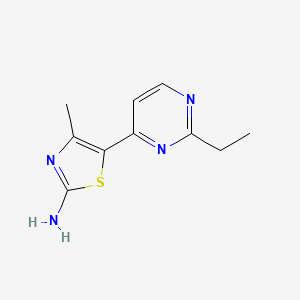 molecular formula C10H12N4S B1411345 5-(2-Ethylpyrimidin-4-yl)-4-methylthiazol-2-amine CAS No. 1217487-09-6